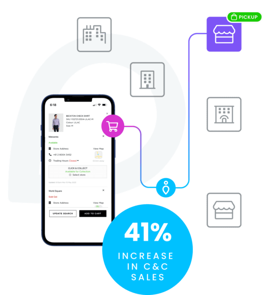 stockinstore powering Oxford Shop's Click and Collect solutions on their Shopify website