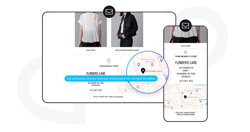 stockinstore's Nearest Store EDM widget is fully customisable to stay on brand