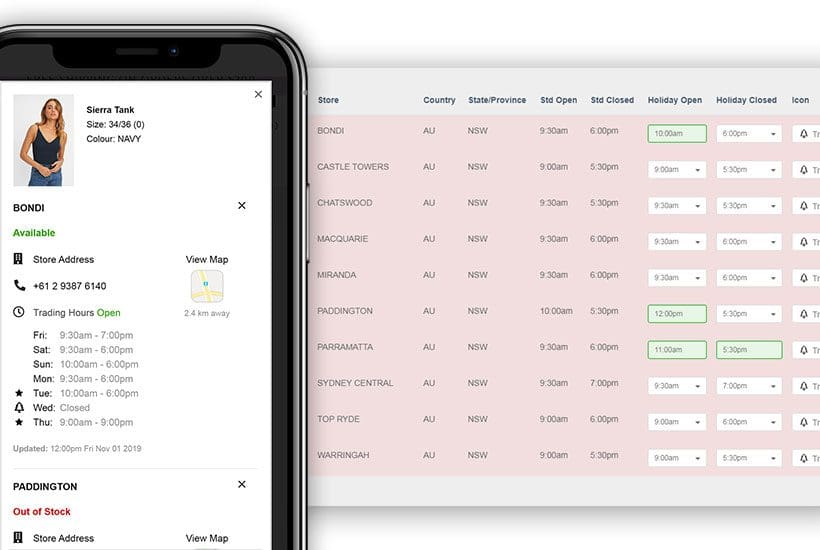 stockinstore award winning find in store solution's latest feature release now makes it easier and quicker for retailers to update store holiday trading hours in bulk through a unique interface.