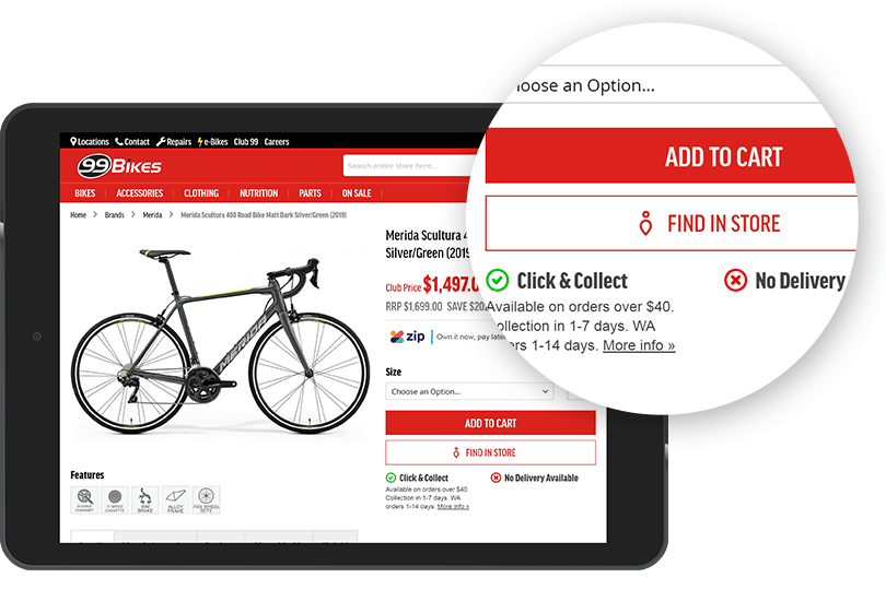 stockinstore improves click and collect for 99 Bikes