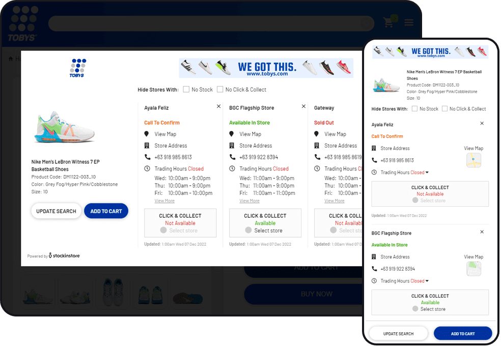 CHAT AND COLLECT – Toby's Sports