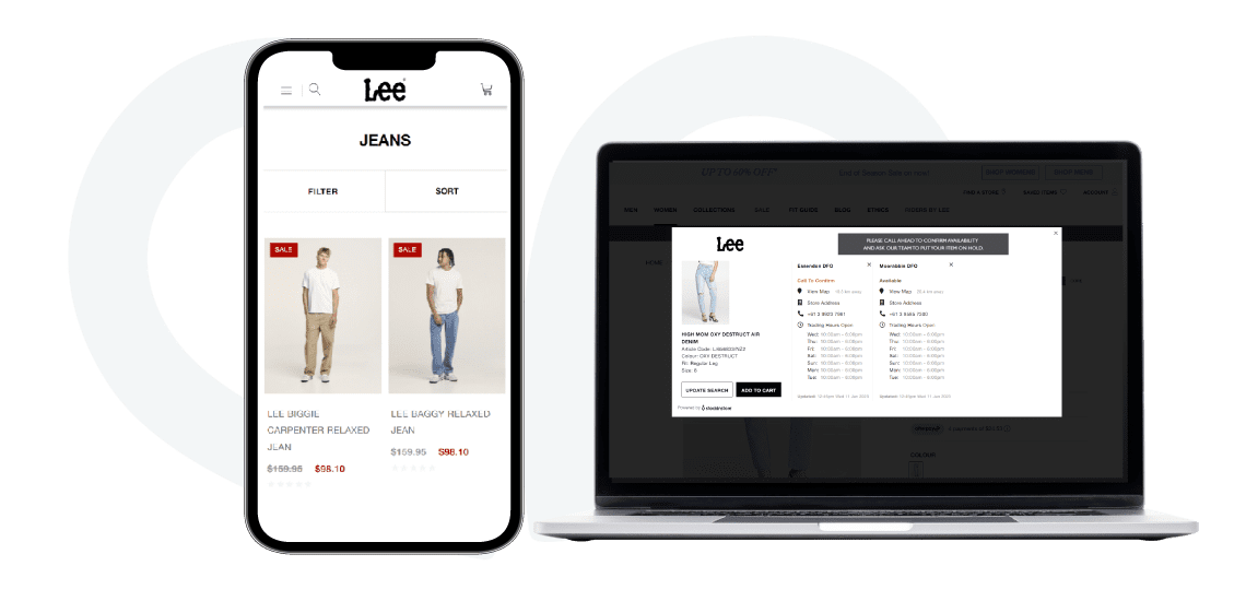 Lee Jeans Australia Integrates Find in Store stockinstore