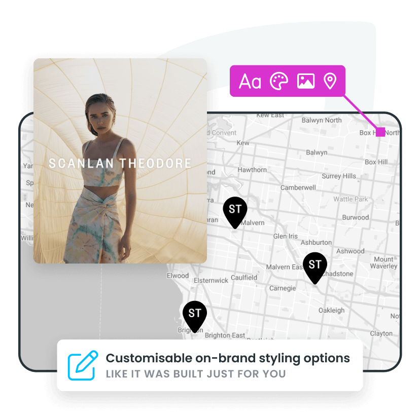 stockinstore's Customisable Store Locator App and Widget works with all platforms including Shopify Magento Commerce Cloud BigCommerce WooCommerce