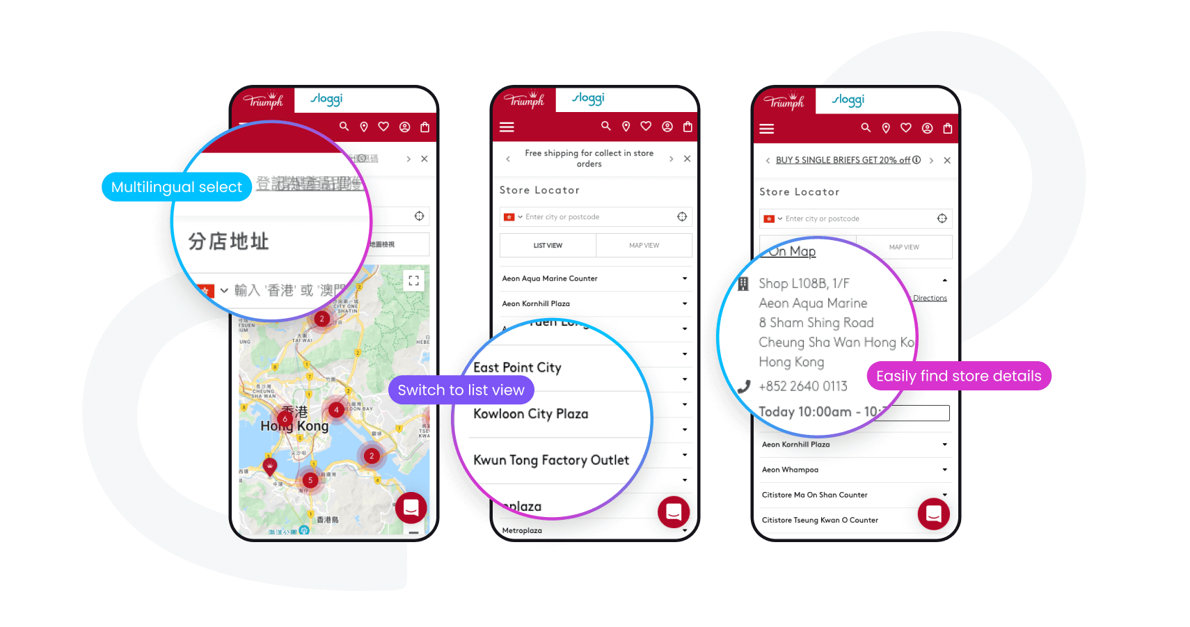 stockinstore's Store Locator App has multilingual capability and works with all platforms including Shopify Magento Commerce Cloud BigCommerce WooCommerce