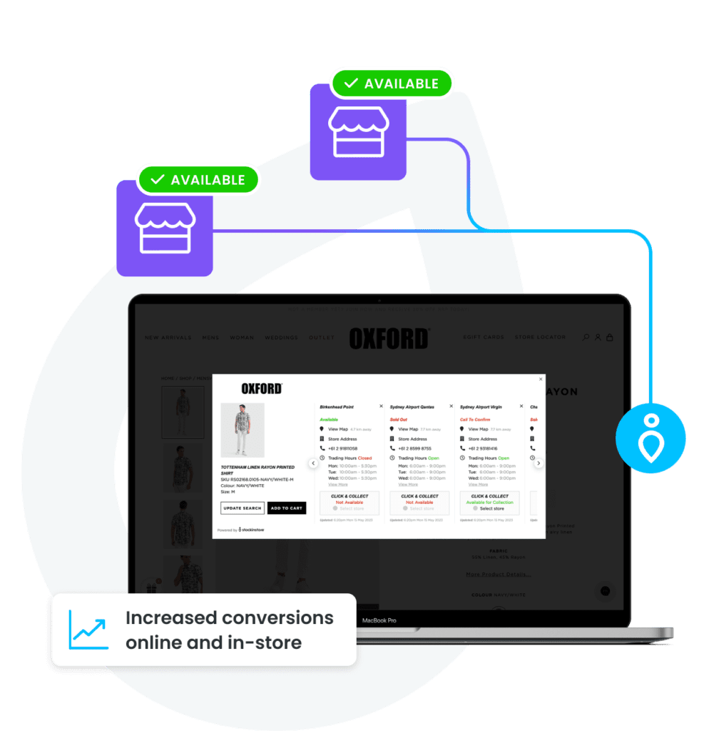 Oxford Shop partners with stockinstore as their omni channel retail provider with Click & Collect, Find in Store and Store Locator