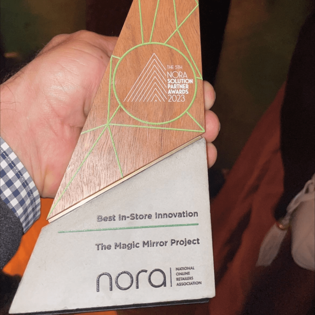stockinstore wins Best In-store Innovation for the Magic Mirror project and is named finalists in 2 categories at the 2023 NORA Retail Solution Awards.