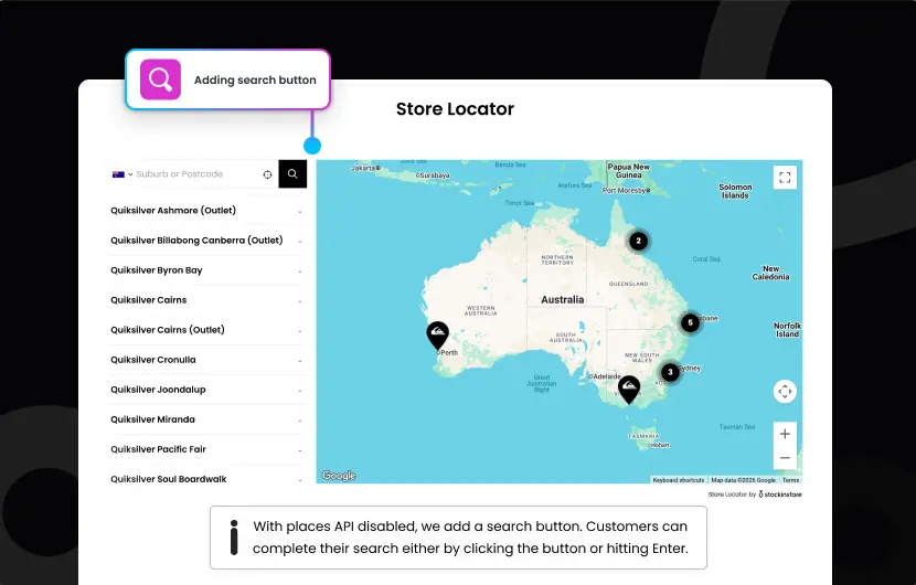 Store Locator Google Places API Disabled